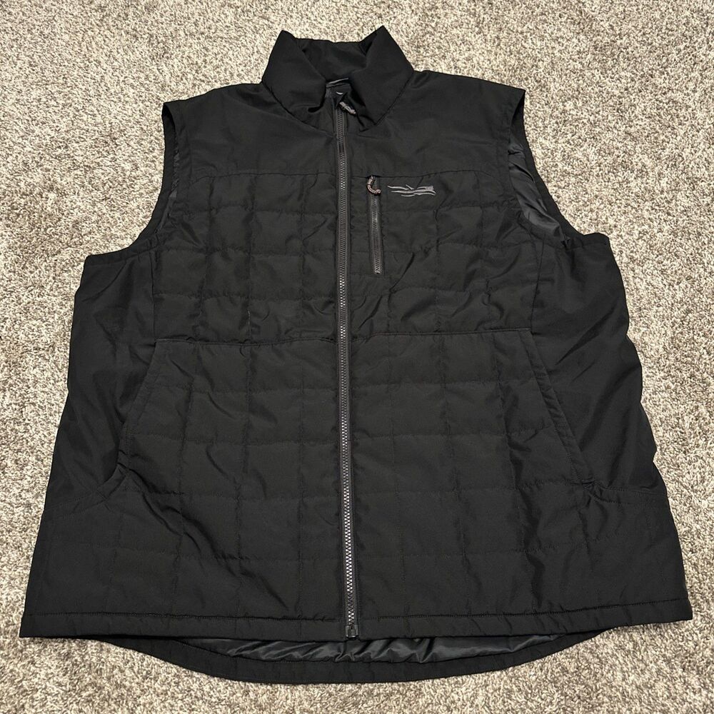 Sitka Gear Grange Full Zip Black Vest Primaloft Gore Windstopper Men’s Size XXL